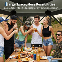 Garvee Pavillon mit Moskitonetz 4 × 4 m, Schnellaufbau-Campingzelt mit Mesh-Wänden, UV-Schutz 50+ und Windschutzpaneelen für Garten, Terrasse und Outdoor-Aktivitäten, Grau