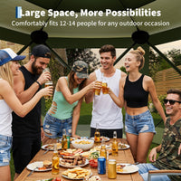 Garvee Pavillon mit Moskitonetz 4 × 4 m, Schnellaufbau-Campingzelt mit Mesh-Wänden, UV-Schutz 50+ und Windschutzpaneelen für Garten, Terrasse und Outdoor-Aktivitäten, Grün