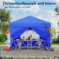 Garvee Faltpavillon 3×3 m, Wasserdicht, Mit 4 Seitenwänden, UV-Schutz 50+, Höhenverstellbar, Blau