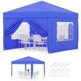 Garvee Faltpavillon 3×3 m, Wasserdicht, Mit 4 Seitenwänden, UV-Schutz 50+, Höhenverstellbar, Blau - Blau