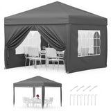 Garvee Faltpavillon 3×3 m, Wasserdicht, Mit 4 Seitenwänden, UV-Schutz 50+, Höhenverstellbar, Grau - Grau