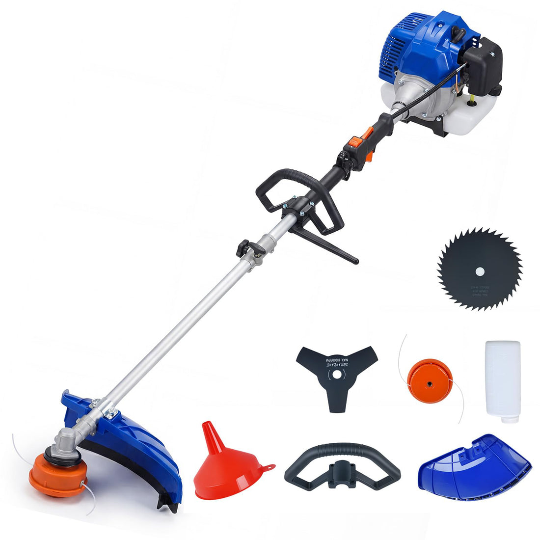 Garvee 43cc Benzin-Rasentrimmer 3-in-1: Multifunktionaler Freischneider & Kantenschneider mit 40-Zahn-Stahlklinge, 1,1L Tank & Ergonomischem Schultergurt
