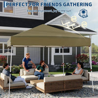 Garvee Pop Up Pavillon 3×3 m, Wasserdicht, UV-Schutz, Höhenverstellbar, Stahlrahmen, Khaki