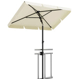GARVEE Rechteckiger Balkonschirm 200 x 125 cm, UV50+ Sonnenschutz, Knickbar und Höhenverstellbar, Inklusive Schutzhülle, Ideal für Balkon, Terrasse und Garten, Beige - Beige