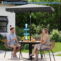 GARVEE Rechteckiger Balkonschirm 200 x 125 cm, UV50+ Sonnenschutz, Knickbar und Höhenverstellbar, Inklusive Schutzhülle, Ideal für Balkon, Terrasse und Garten, Grau