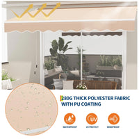 Garvee Markise 4 x 2.5 m, Aluminiumrahmen, Wasserdicht, UV-Schutz, Für Terrasse & Balkon, Beige