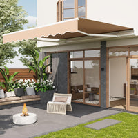 Garvee Markise 3.5 x 2.5 m, Aluminiumrahmen, Wasserdicht, UV-Schutz, Für Terrasse & Balkon, Beige