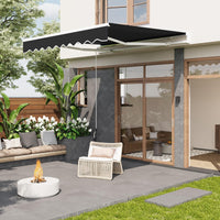 Garvee Markise 3.5 x 2.5 m, Aluminiumrahmen, Wasserdicht, UV-Schutz, Für Terrasse & Balkon, Schwarz