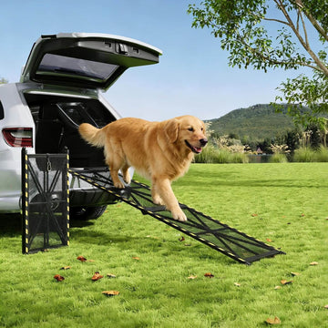 GARVEE Hunderampe Auto 190,5 × 50,8 cm, klappbar, bis 136 kg, rutschfeste Stahlrampe für große und ältere Hunde, SUV & Wohnmobil