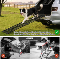 GARVEE Hunderampe Auto 190,5 × 50,8 cm, klappbar, bis 136 kg, rutschfeste Stahlrampe für große und ältere Hunde, SUV & Wohnmobil