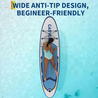 Garvee aufblasbares SUP Board 320 × 81 cm, Stand-Up-Paddle-Board mit rutschfestem EVA-Deck, Tragetasche, Pumpe und D-Ringen, bis 159 kg belastbar, für See & Strand