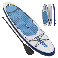 Garvee aufblasbares SUP Board 320 × 81 cm, Stand-Up-Paddle-Board mit rutschfestem EVA-Deck, Tragetasche, Pumpe und D-Ringen, bis 159 kg belastbar, für See & Strand