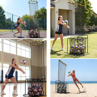 Garvee Volleyball-Zuspieltrainer, höhen- & winkelverstellbar, 5 Höhenstufen, stabiler Eisenrahmen, mobiler Volleyball-Trainer mit Rollen & Bremse für Halle und Outdoor