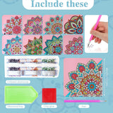 Garvee 8 Stück Diamond Painting Lesezeichen Set Mandala Muster, Acryl & PU Leder, Praktisch & Elegant, DIY Geschenk Für Buchliebhaber