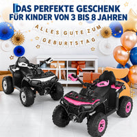 Garvee Kinder Elektro-Quad 12V, Elektrisches Kinderfahrzeug mit Fernbedienung, 2×35W Motoren, LED-Lichtern & Musik, für Kinder von 3–8 Jahren, Rosa