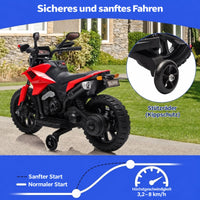 GARVEE Elektro-Kindermotorrad mit Stützrädern, 6V 4Ah Akku, LED-Scheinwerfer & Hupe, für Kinder von 3–8 Jahren, Rot