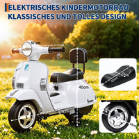 Garvee Kinder-Elektroroller 6V 4,5Ah mit Stützrädern, LED-Licht, Musik, Hupe & Fußpedal, 3 km/h, für Kinder 3–6 Jahre bis 20 kg