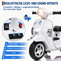 Garvee Kinder-Elektroroller 6V 4,5Ah mit Stützrädern, LED-Licht, Musik, Hupe & Fußpedal, 3 km/h, für Kinder 3–6 Jahre bis 20 kg