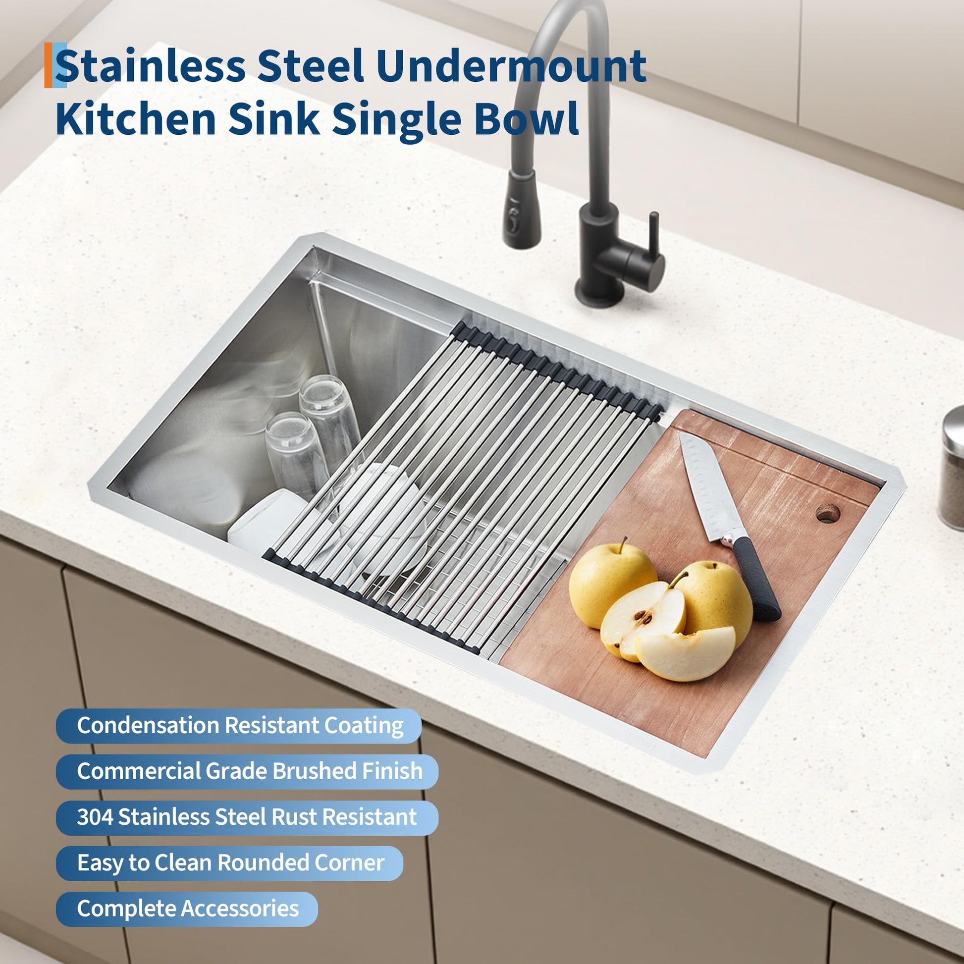 Edelstahl-Unterbauspüle für die Küche (Einzelbecken)-PTH_338949XT