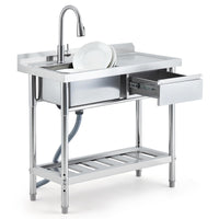Edelstahl Spültisch Mit Schublade-PTH_339C3XN4