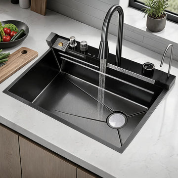 Garvee Edelstahl-Einbauspüle 80 x 45 cm, 1 Becken 23 cm tief, Zubehörset, für Küche & Bar