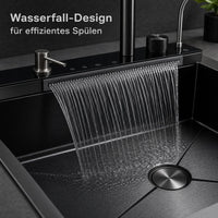 Garvee Edelstahl-Einbauspüle 80 x 45 cm, 1 Becken 23 cm tief, Zubehörset, für Küche & Bar