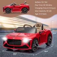 Garvee 12V Kinder Elektroauto Sportwage im lizenzierten Bacalar-Design, elektrisches Kinderfahrzeug mit Fernsteuerung, Sanftanlauf und 3-Punkt-Sicherheitsgurt, ab 3 Jahren, Rot