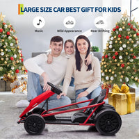 Garvee 24V Elektro-Gokart für Kinder, 2×300W Motoren, Kinder Elektro Drift Kart 8–12, 110×77×54 cm Rot