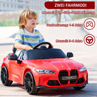 Garvee BMW M4 Kinder-Elektroauto 12 V, lizenziert, mit Elternfernbedienung, Sicherheitsgurt, LED und Musik, Rot