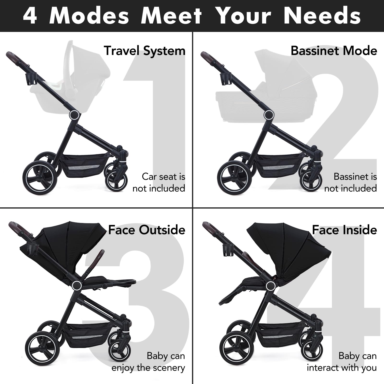 GARVEE Kinderwagen mit großem Verdeck und Regenschutz-PTO_0ZHH2XPZ