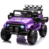 Garvee Kinder Elektroauto Geländewagen 12V, Violett mit Fernbedienung, 2-Sitzer, 5 km/h, Musik & LED-Lichter, 3-8 Jahre - Violett