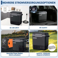 GARVEE 12 L Kompressor-Kühlbox fürs Auto, −20 bis 20 °C, App-Steuerung, 12/24 V, Dunkelgrau