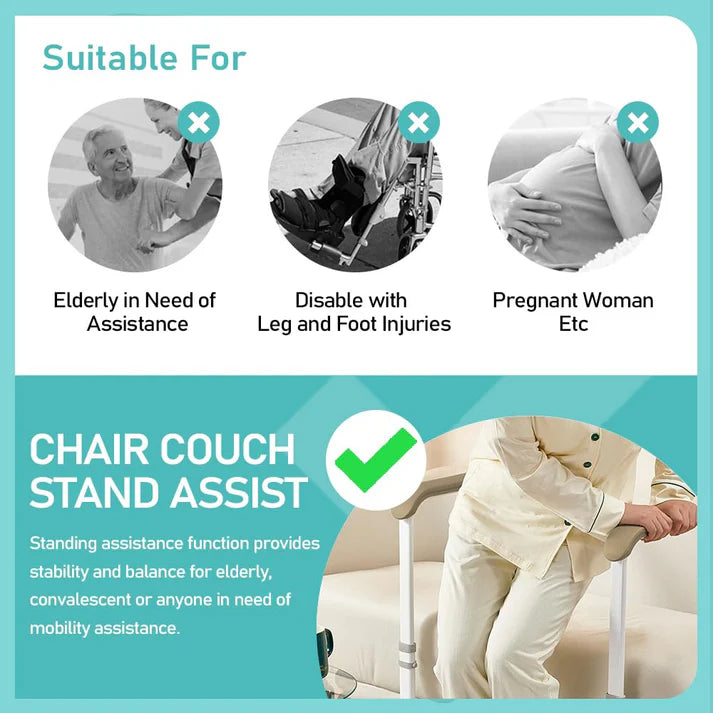 Garvee Stehhilfe 300lb Höhenverstellbar Stahl - Braune Griffe für sichere Transfers vom Bett und Sofa