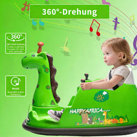 Garvee Kids Elektro Autoscooter 360° Drehung Giraffe Design Grün mit LED für Kinder ab 3 Jahren