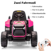 Garvee 12V Kindertraktor mit Doppelmotor in Pink - Kinder Elektroauto für Mädchen ab 3-8 Jahren