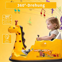 Garvee Kids Elektro Autoscooter 360° Drehung Giraffe Design Gelb mit LED für Kinder ab 3 Jahren
