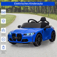 Garvee 12V BMW M4 Kinder Elektroauto – Blau, Fernbedienung, Musik, Für 3–8 Jahre
