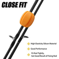 Garvee Angelrutenhalter 6er-Set, Silikon, Flexibel, Mit Gummikugelclip, Für Outdoor Angeln, Gelb