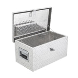 GARVEE Aluminium Truckbox 50 cm, Werkzeugkiste aus Riffelblech mit Schloss, Wasserdichte Staubox für Pickup-Ladefläche, Wohnwagen & Transporter, Silber - Silber