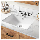 Garvee Keramik Waschbecken Unterbau Rechteckig Überlauf Hochglanz Weiß 21.65x15.75x7.87 Zoll Bad Modern - Unterbau