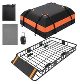 Garvee Dachgepäckträger 117×91×11 cm – Stahl, Wasserdichte Tasche, 90 kg, Aerodynamisch, Schwarz - Schwarz