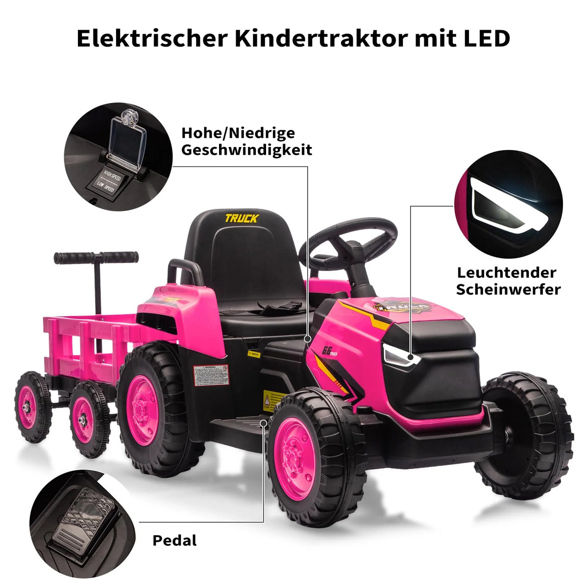 Kinder Elektrotraktor mit Fernbedienung und Doppelmotor
