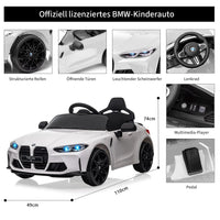 Garvee 12V BMW M4 Kinder Elektroauto – Weiß, Fernbedienung, Musik, Für 3–8 Jahre