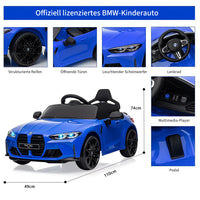 Garvee 12V BMW M4 Kinder Elektroauto – Blau, Fernbedienung, Musik, Für 3–8 Jahre