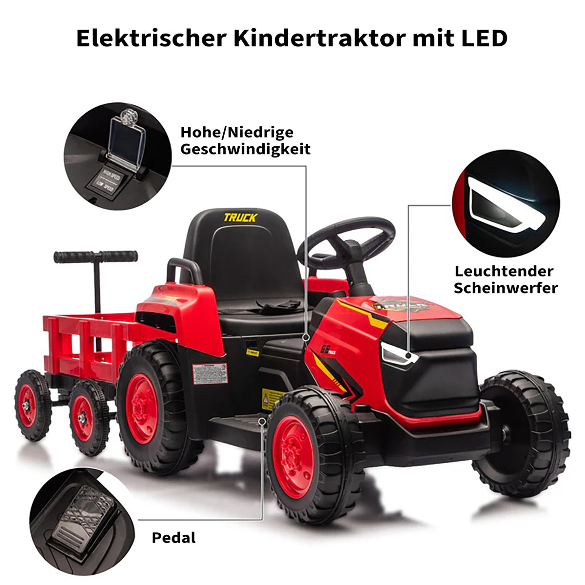 Kinder Elektrotraktor mit Fernbedienung und Doppelmotor