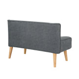 Garvee Loveseat Canapé 2-Sitzer Sofa Stoff Leinenoptik Gepolstert Holzbeine Kompakt Grau Wohnzimmer Schlafzimmer Spielzimmer 117x56x78 cm - Grau