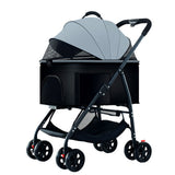 Garvee 3-in-1 Faltbarer Haustierbuggy – Mit Aufbewahrungskorb, Netzfenster, Tragbar, Bis 25kg, Schwarz