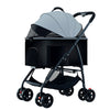 Garvee 3-in-1 Faltbarer Haustierbuggy – Mit Aufbewahrungskorb, Netzfenster, Tragbar, Bis 25kg, Schwarz