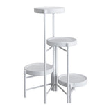 Garvee 4 Etagen Pflanzenständer Metall Blumenständer Faltbar Für Garten Balkon Wohnzimmer 64cm Weiß - Wie gezeigt