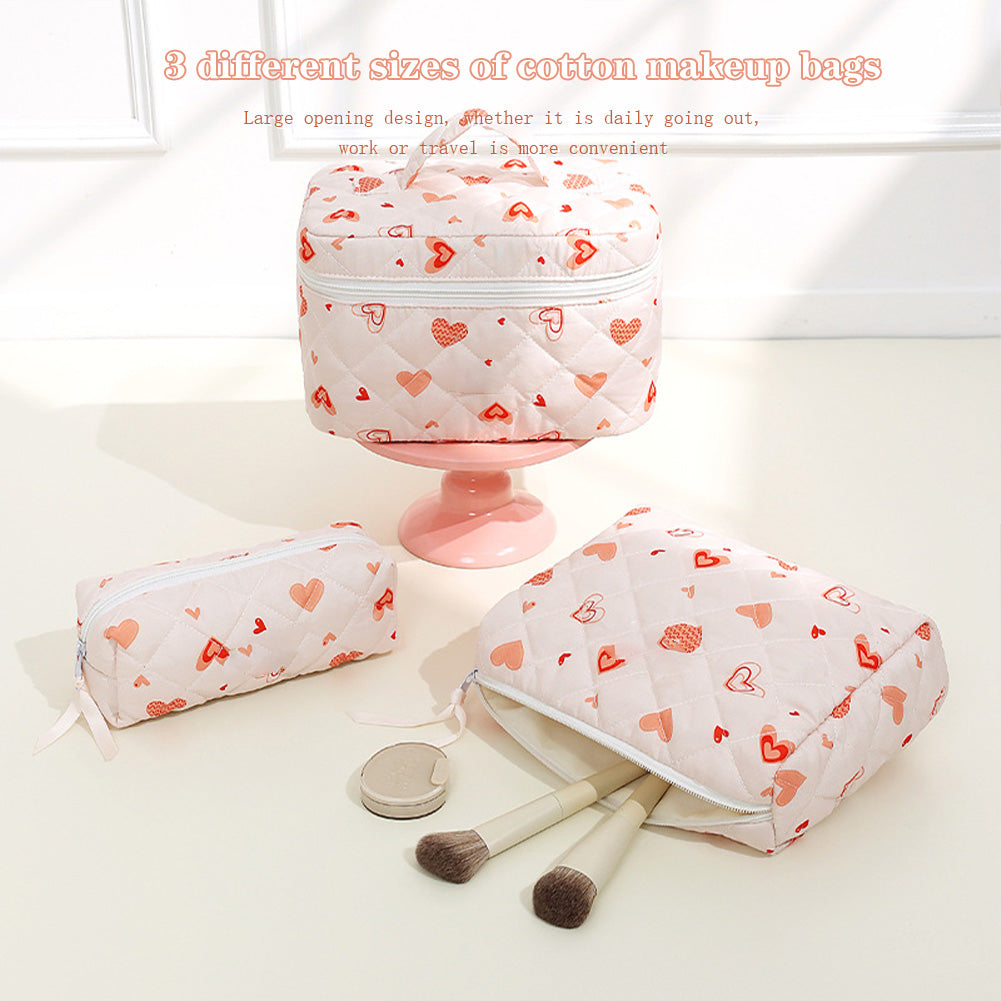 3-teiliges Make-up Taschen Set Blumenmuster